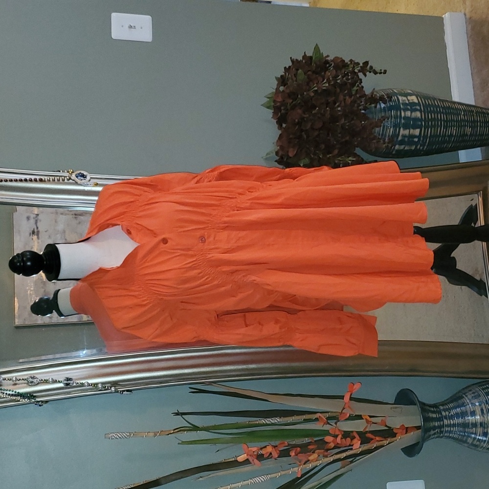 Woman's blouse dress,  size XL, color orange